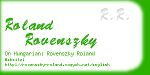 roland rovenszky business card